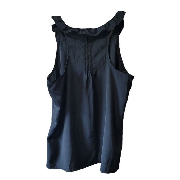 NY & Co Black ruffle neck blouse - Picture 2 of 4